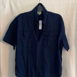 j crew short sleeve denim shirt sz Large style #h6504